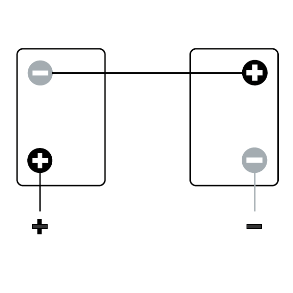 Reihenschaltung / Serieschaltung von Batterien richtig ausgeführt