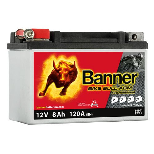 ETX 9 - 50901 Banner Bike Bull AGM Pro Motorradbatterie 12 V - 8 Ah