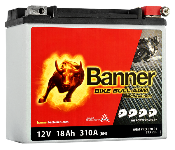 ETX 20L - 52001 Banner Bike Bull AGM Pro Motorradbatterie 12 V - 18 Ah