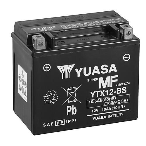 Yuasa YTX12-BS AGM Motorradbatterie 10.5 Ah