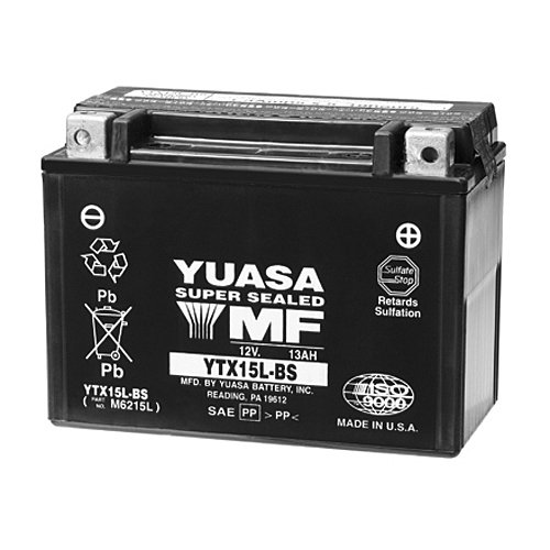 Yuasa YTX15L-BS AGM Motorradbatterie 13.7 Ah