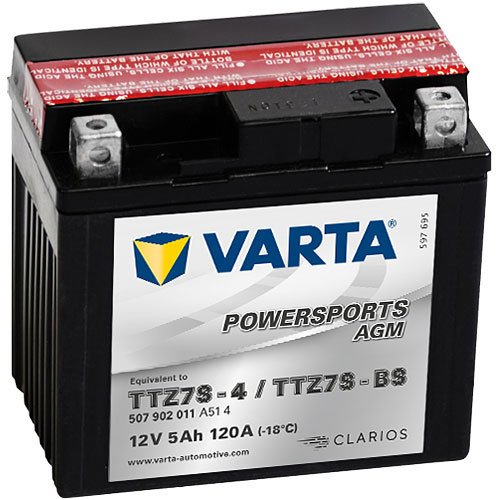 TTZ7S-BS - 507902 Varta Powersports AGM Motorradbatterie 12 Volt - 5 Ah