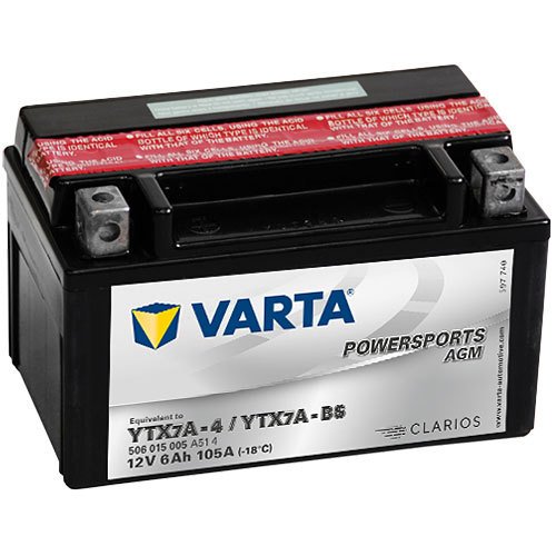 YTX7A-BS - 506015 Varta Powersports AGM Motorradbatterie 12 Volt - 6 Ah
