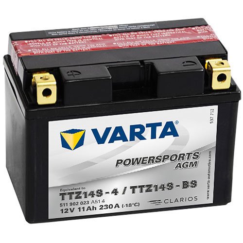 TTZ14S-BS - 511902 Varta Powersports AGM Motorradbatterie 12 Volt - 11 Ah
