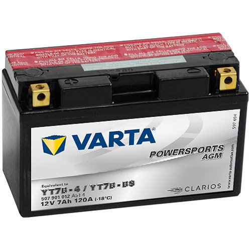 YT7B-BS - 507901 Varta Powersports AGM Motorradbatterie 12 Volt - 7 Ah