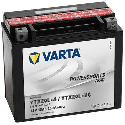 YTX20L-BS - 518901 Varta Powersports AGM Motorradbatterie 12 Volt - 18 Ah