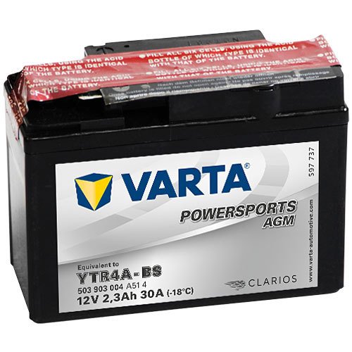 YTR4A-BS - 503903 Varta Powersports AGM Motorradbatterie 12 Volt - 2.3 Ah