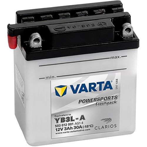 YB3L-A - 503012 Varta Powersports Freshpack Motorradbatterie 12 Volt - 3 Ah