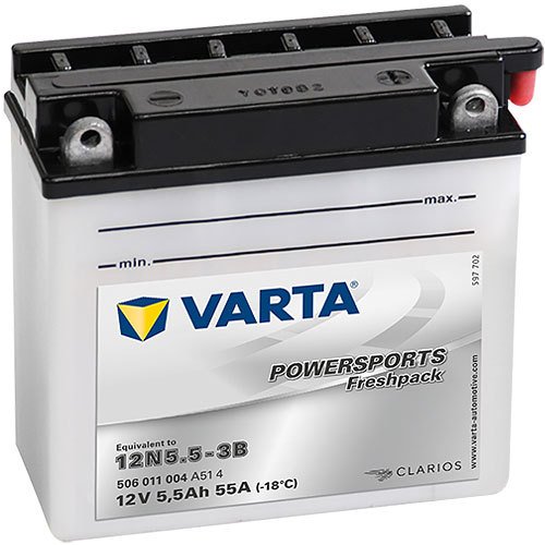 12N5.5-3B - 506011 Varta Powersports Freshpack Motorradbatterie 12 Volt - 5.5 Ah