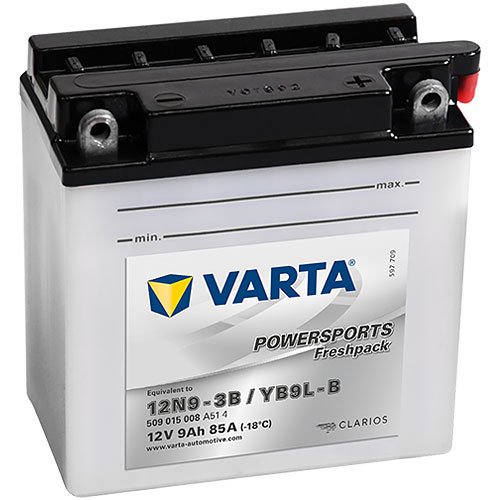 YB9L-B - 509015 Varta Powersports Freshpack Motorradbatterie 12 Volt - 9 Ah