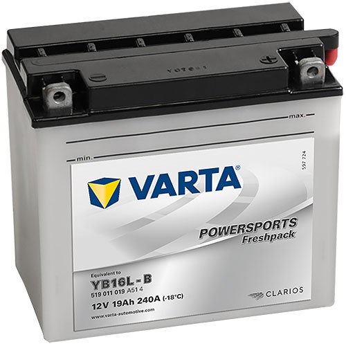 YB16L-B - 519011 Varta Powersports Freshpack Motorradbatterie 12 Volt - 19 Ah
