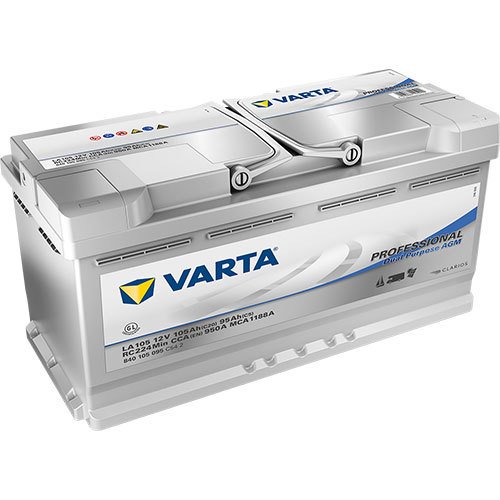 Varta LA105 - 840 105 095 - Professional Dual Purpose AGM 105 Ah