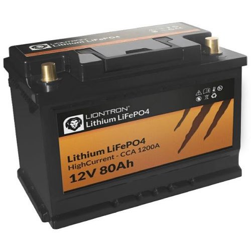 Liontron Batterie LiFePO4 High Current 12 Volt - 80 Ah – 1024 Wh